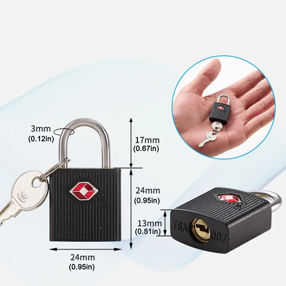 Przenośny zamek TSA na bagaż z 2 kluczami, zamek antykradzieżowy do bagażu, szafek, na podróże
