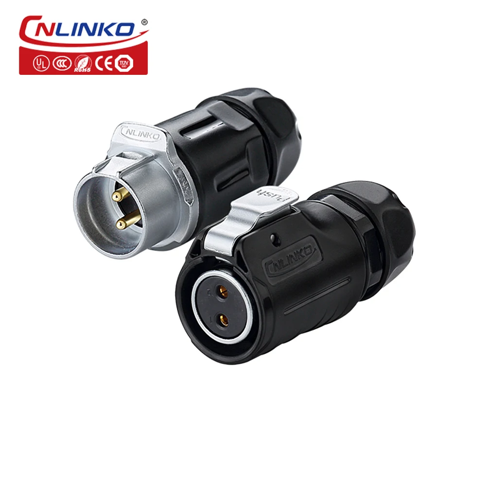 CNLINKO M20 Waterproof IP68 Aviation Female Plug Male Socket 2/3/4/5/7/9/12 Pin Outdoor Power Quick Connector Panel Mounting