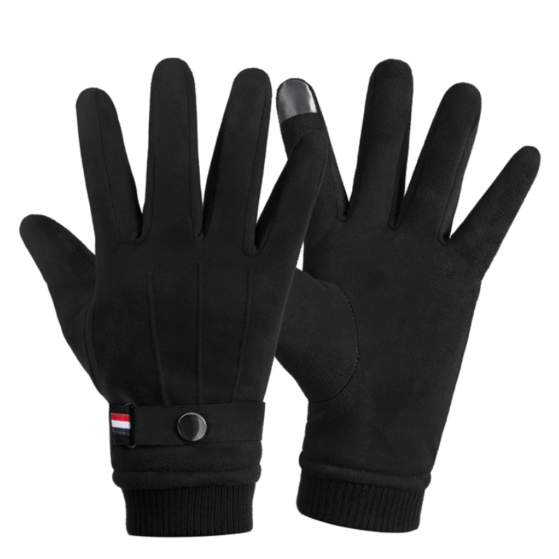 Youpin ฤดูหนาวหนังนิ่มผู้ชายถุงมืออุ่น Windproof ขับขี่ Mittens Touch หน้าจอหนา Cashmere ลื่นกลางแจ้งชายถุงมือ