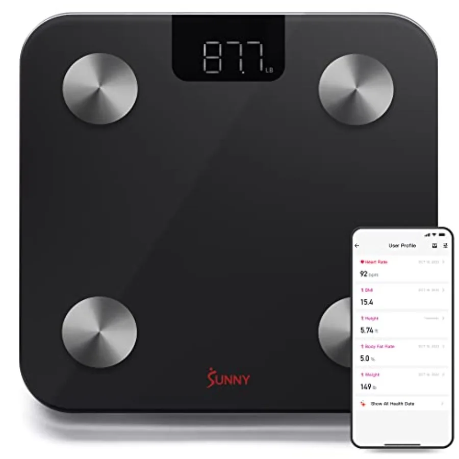 20 Metric Advanced Body Fat Composition BMI Scale with Health Tracker and Analyzer App - Smart Bathroom Scale for Body Weight,