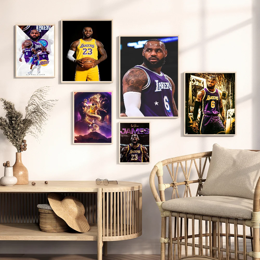 Basketball Players L-LeBron J-James Classic Vintage Posters HD Quality Wall Art Retro Posters For Home Room Wall Decor