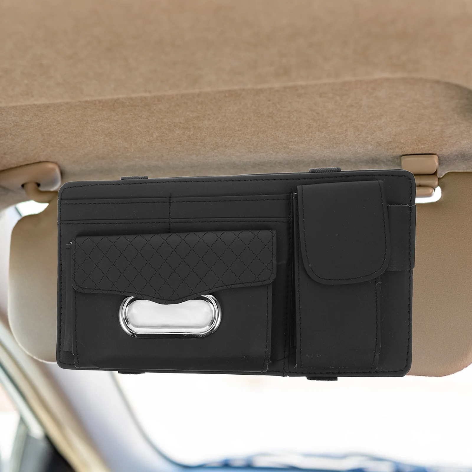 

Sun Visor Organizer for Car Multifunctional Auto Visor Clip Sunglasses Tissue Box Card Storage Interior Pouch Car Card Holder