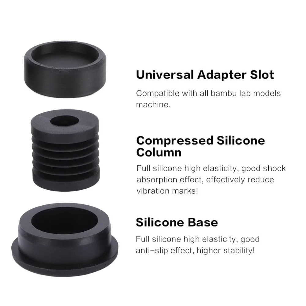 4pcs Silicone Material 3D Printer Foot Mat Vibration Dampening Anti Slip Design Vibration Absorbing Pad Combo Pack