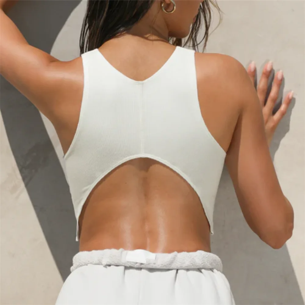 Sujetador deportivo a prueba de golpes para mujer, camiseta sin mangas para entrenamiento físico, ropa interior de Yoga, 2024