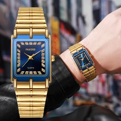 WWOOR-Montre de Luxe en Or pour Homme, Horloge Masculine Étanche, en Acier Inoxydable, Carrée, à Quartz, Nouvelle Collection