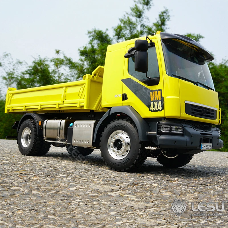 LESU1/14 truck model toy twin-axle VM4*4 Metal chassis high torque mud dump truck