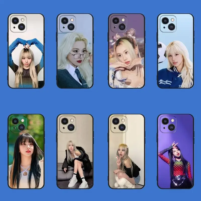 T-TWICE- Chae-Young Cute Phone Case For iPhone 11 12 Mini 13 14 15 PRO XS MAX X XR 6 7 8 Plus Black Shell