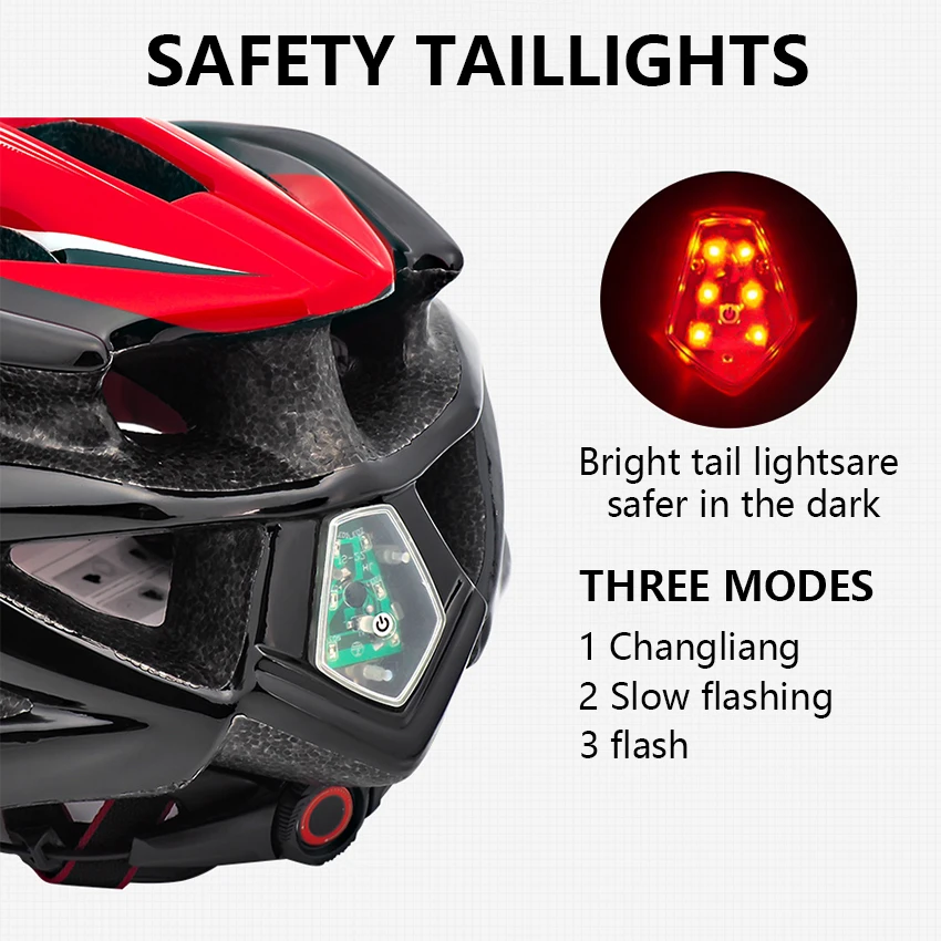 Eastinear casco da bicicletta di alta qualità ultraleggero per adulti Mountain Road Riding casco LED fanale posteriore cappello di sicurezza da