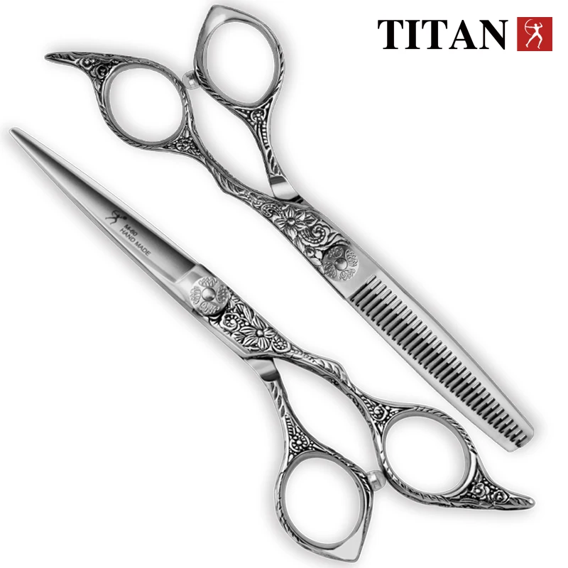 Titan 6.0 inch hairdressing scissors hairdress scissors professional barber hair scissors jappan 440c steel free shipping