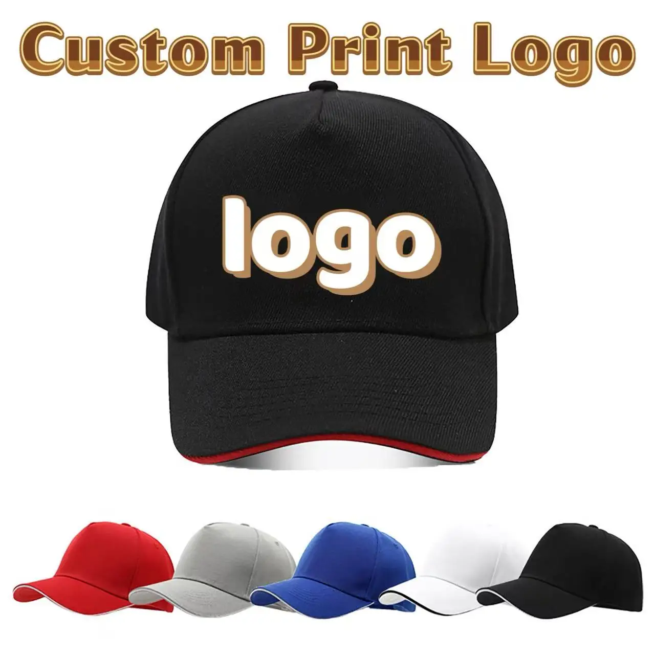 Customized Printed Logo Mao Qing Sandwich Five Piece Baseball Cap Men Sunscreen Duck Tongue Hat Women Fashionable Versatile Caps