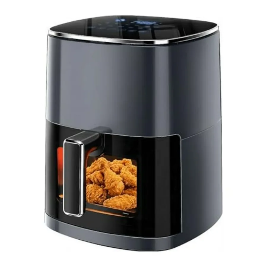 

Большая квадратная аэрофритюрница 6QT, 12-в-1, нетоксичная, серая, для картофеля фри, пирожных, куриных крылышек, морепродуктов, овощей, с антипригарным покрытием, легко моется