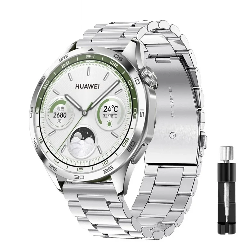 Huawei用メタルストラップ,ステンレススチール,ビジネスブレスレット,gt 4, 46mm, 18mm, 41mm, 22mm