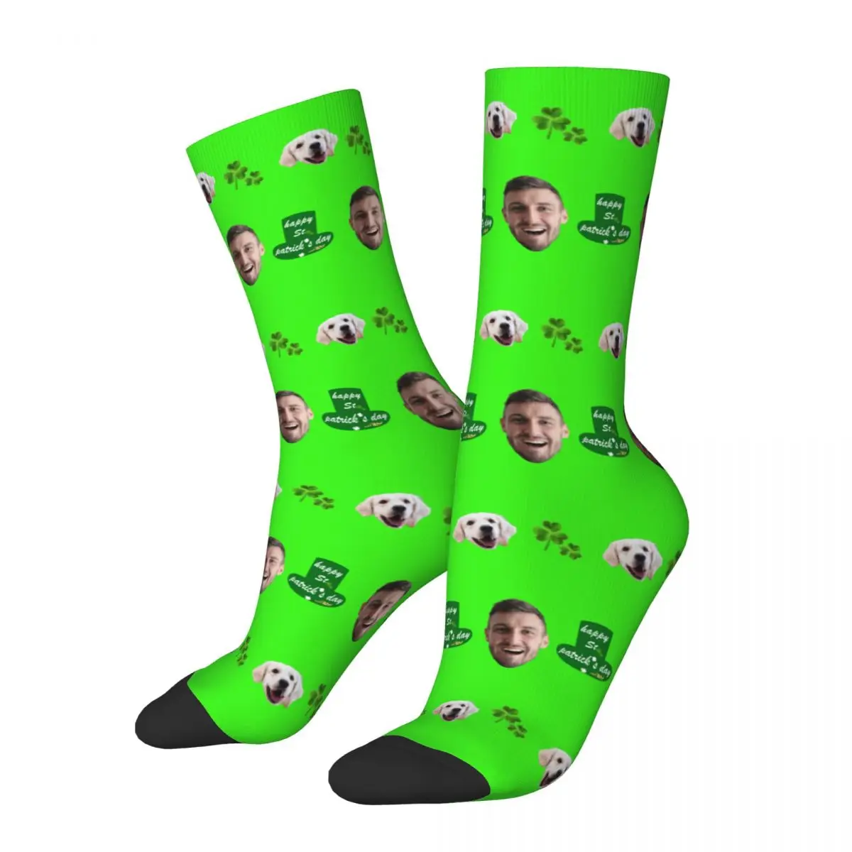 Custom Socks with Face Picture, Personalized Unisex Funny Socks Gifts for Men Women Cat Dog Lovers Valentine's Day