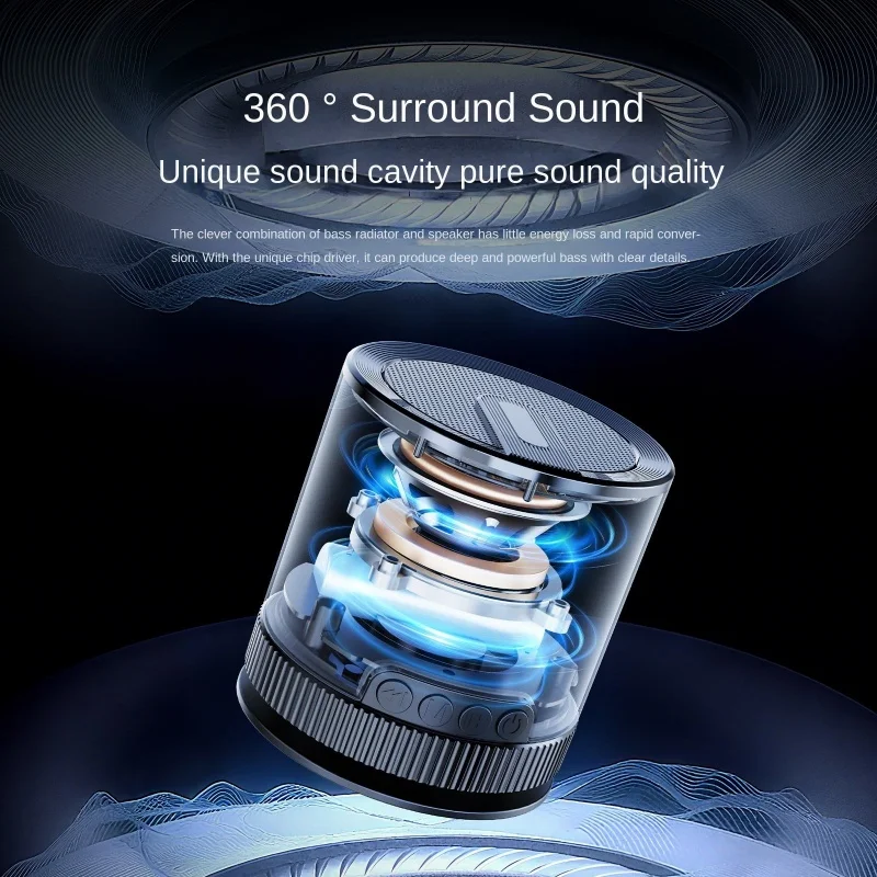 Portable suction cup base Bluetooth speaker TWS interconnection technology 3D stereo stunning surround 500mA ultra long battery