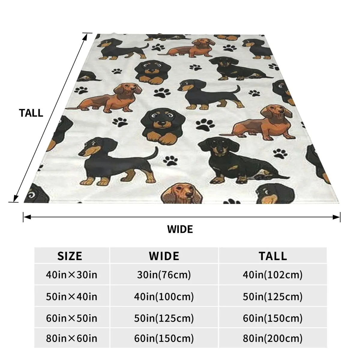 Dachshund Dog Cartoons Cute Blanket Soft Warm Flannel Throw Blanket Bedspread for Bed Living room Picnic Travel Home Sofa