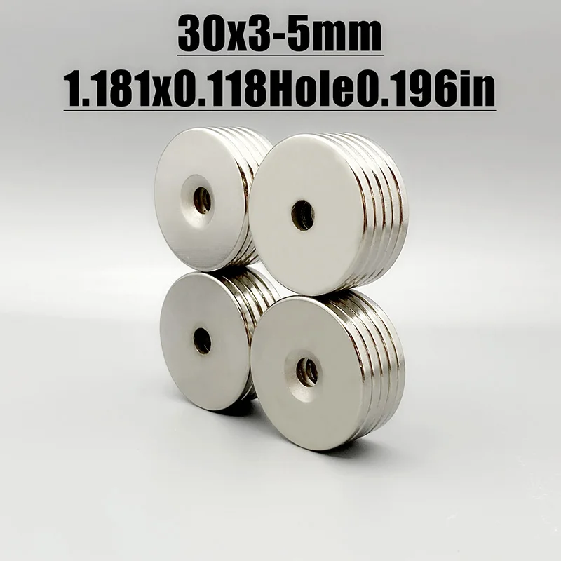 2/5/10/20Pcs 30x3-5 Neodymium Magnet 30mm x 3mm Hole 5mm NdFeB N35 Round Super Powerful Strong Permanent Magnetic imanes Disc