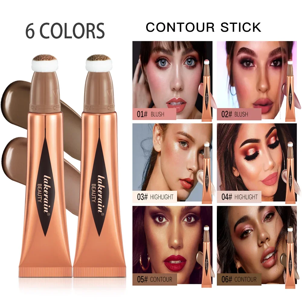 Multifunctional Makeup Pen Liquid Blush Bronzer Contouring Highlighter Pearlescent Fine Flash Sponge Tip Beauty Cosmetics Sticks