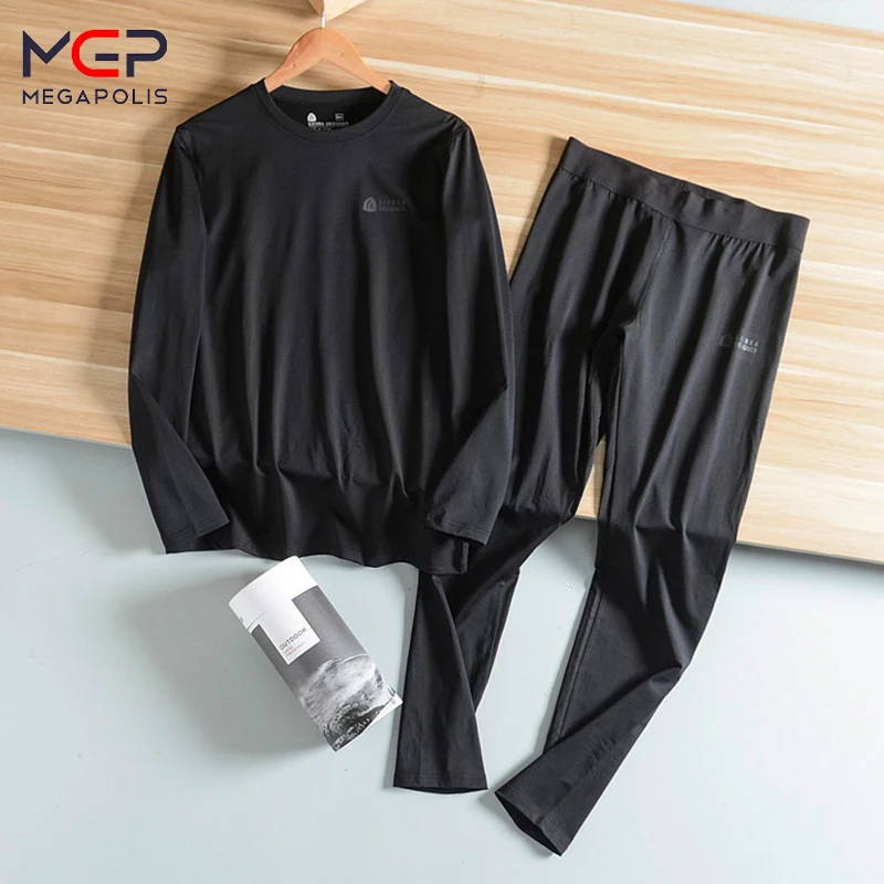 Sports Suit Moisture Absorption Sweat-wicking Quick-drying Breathable High Elasticity Outdoor Plush Quick-heat Men's Warm Set