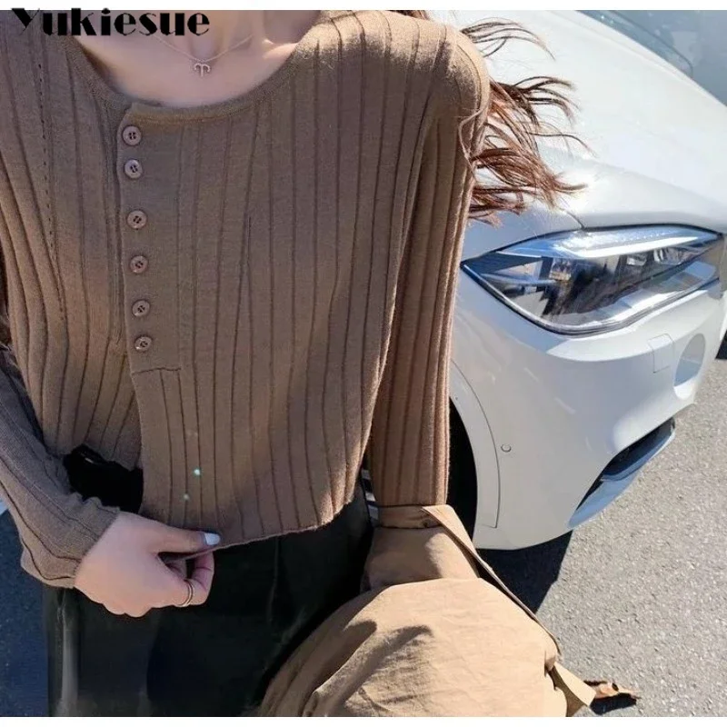 Short Asymmetric Needle Wool Knit Cardigan Coat Women's Loose Button Top Sun Protection Shirt Women Sweaters Basic Daily Summer