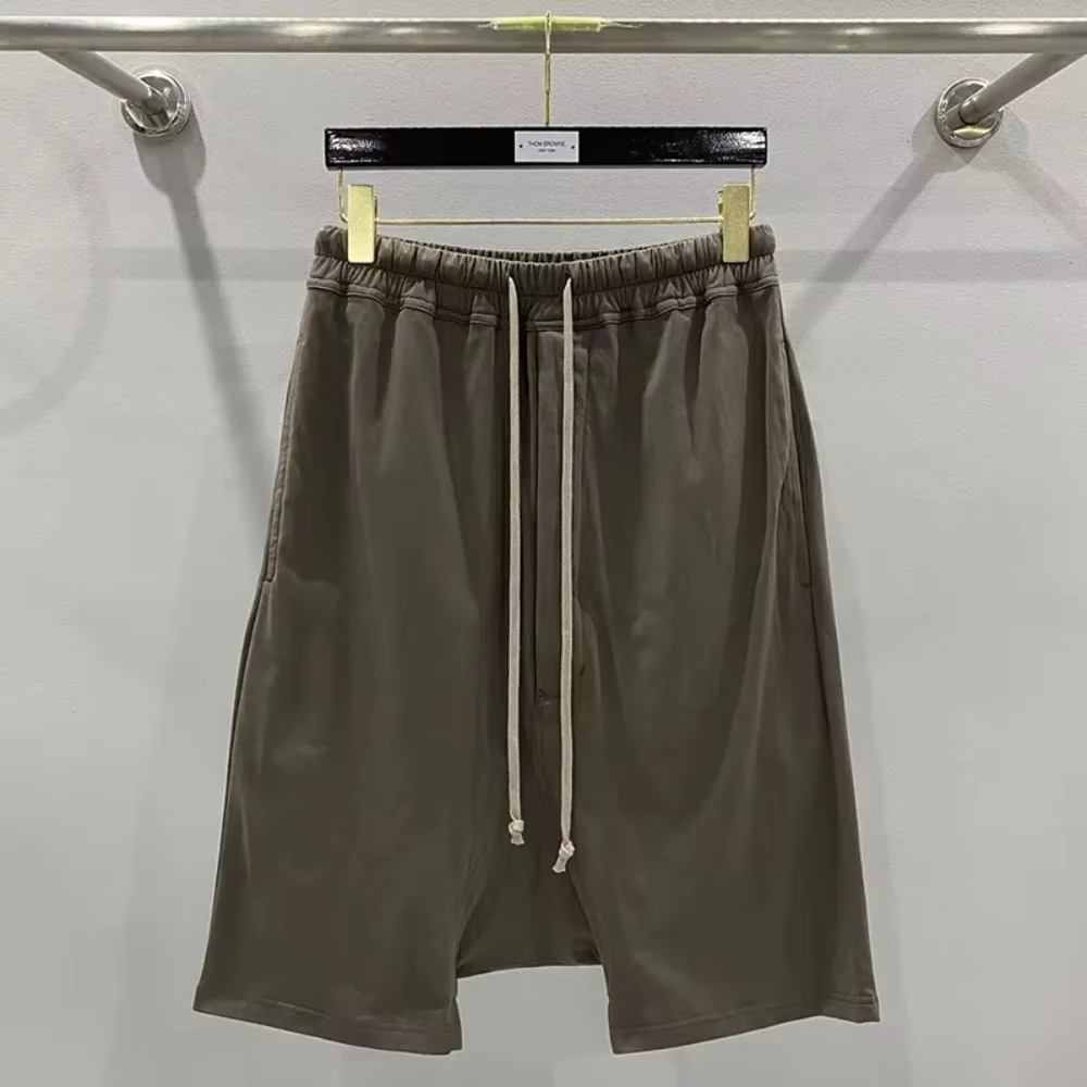 S-XXL RO High Qulaity Cotton Sweatpants Shorts Men's Dark Five Point Harlan Suspension Pants Elastic Waist Casual Loose Shorts