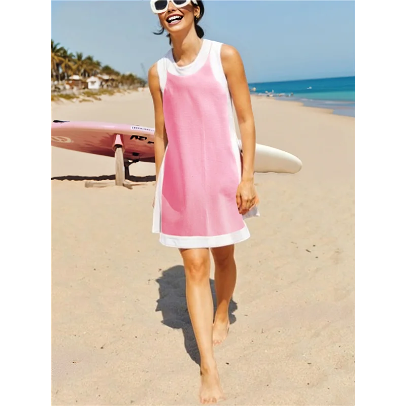 

ABRT-Женские комплекты из 2 предметов, повседневные пуловеры без рукавов с круглым вырезом и круглым вырезом, одинаковые шорты с карманами