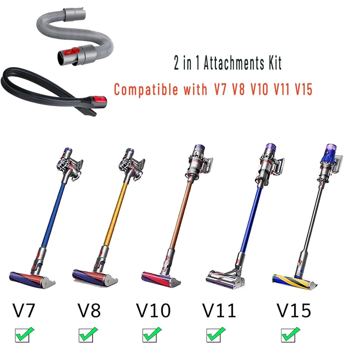 Гибкий щелевой инструмент и насадка для удлинительного шланга для V15 V7 V10 V11, аксессуары для беспроводного пылесоса