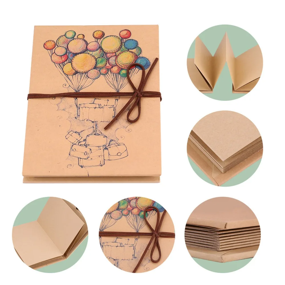 Estilo vintage ballon capa acordeão, álbum dobrável, Scrapbook DIY, artesanato criativo artesanal