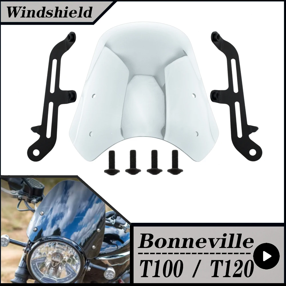 For Triumph Bonneville T100 T120 Thruxton 900 Motorcycle Accessories WindScreen Windshield Visor Deflector Bracket