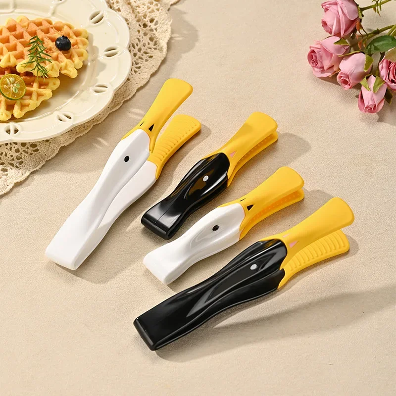 Duck Shape Kitchen Tongs for Cooking with Non-Stick Silicone Tip , Heat Resistant Food Toast  Tongs, Serving Utensils