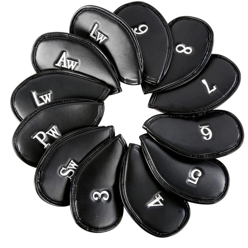 G6DE 12Pcs/set Golfs Iron Cover Iron Head Cover Golfs Head Cover Color PU Iron Cover