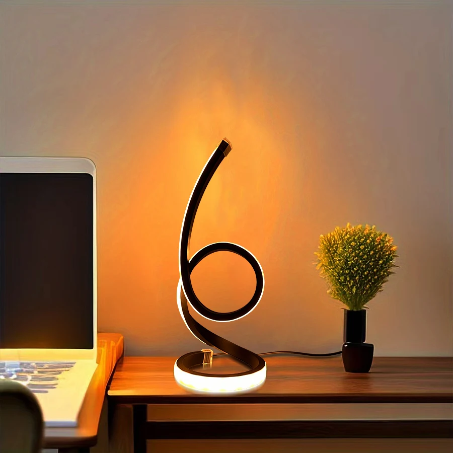 

1 шт., легкая роскошная настольная лампа, источник питания USB - трехцветный светильник, подходит для спальни, кабинета, гостиной, украшения, кафе