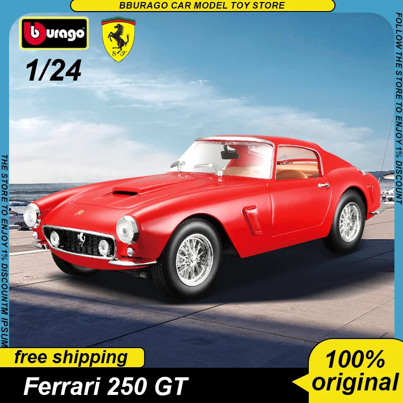 

Bburago 1:24 Ferrari 250 GT Berlinetta Passo Corto Sport Car Diecast Model Edition Rally Car Alloy Luxury Vehicle Toy Collection
