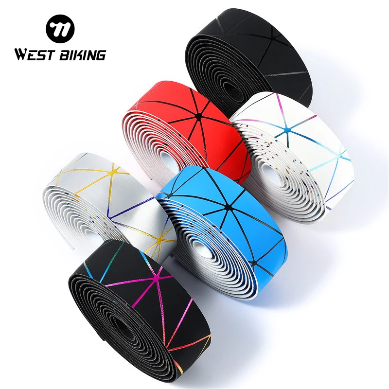 WEST BIKING Bicycle Handlebar Tape Soft Bike BarsTape PU EVA Anti-slip MTB Cycling Wrap Straps Mountain End Plug Accessories