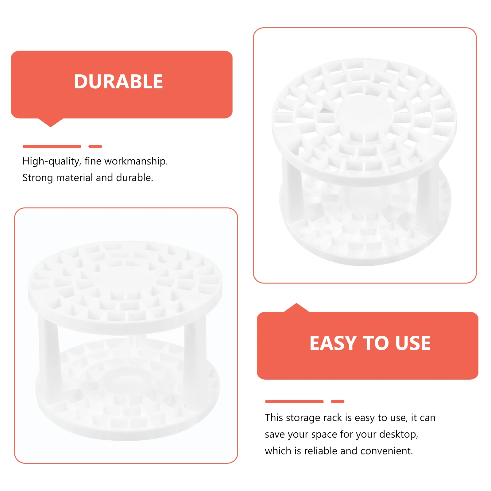 ชั้นวางของบนโต๊ะทำงานที่มีสไตล์สำหรับจัดเก็บเครื่องสำอางและอุปกรณ์เสริม ช่องใส่ของหลายช่องสำหรับจัดระเบียบแปรงแต่งหน้า ปากกาเขียนคิ้ว และอุปกรณ์เครื่องสำอาง