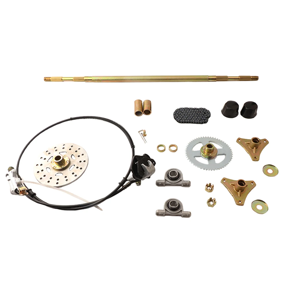 740mm Rear Live Axle Complete Kit with Brake T8F Sprocket for DIY 50cc 70cc 90cc Go Kart Golf Cart Quad Buggy Trike Parts