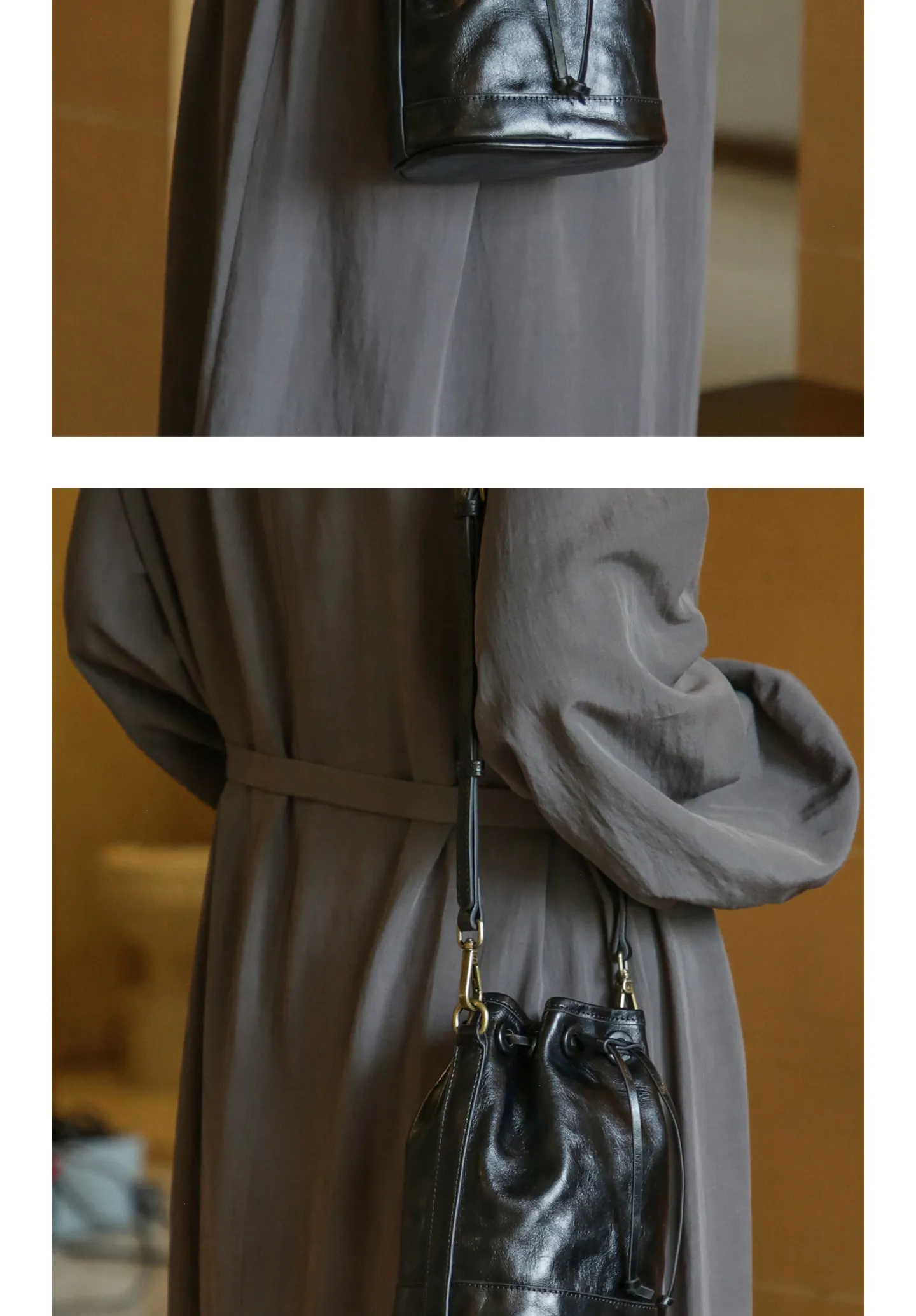 Handgefertigte Damenhandtasche aus pflanzlich gegerbtem Leder, lässige Designer-Umhängetasche aus echtem Leder, multifunktionale Schulter- und Crossbody-Tasche. – Detail 14