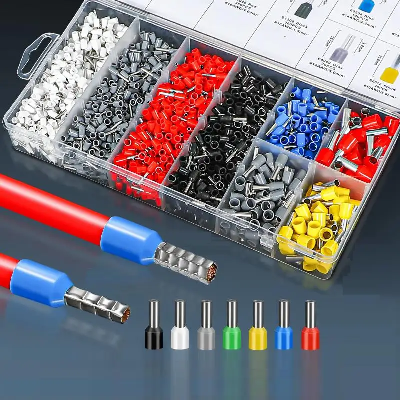 2000 pcs Durable Wire Connect Insulated Connector Crimp Terminator Cold Pressed Insulated Termina