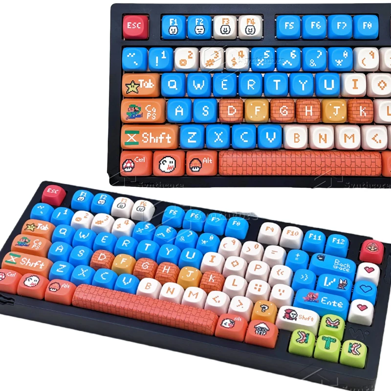 

130 шт. механические колпачки для клавиатуры Super Mario Bros для Cherry MX, сменная колпачка для клавиш с подсветкой, PBT OEM профиль, колпачок для клавиш