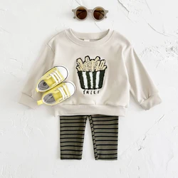 Baby Boy Clothing Cute Popcorn 2Pcs Infant Suit Long Sleeved Baby Winter Clothes Casual Top Pants Newborn Sets Toddler 0-3 Years