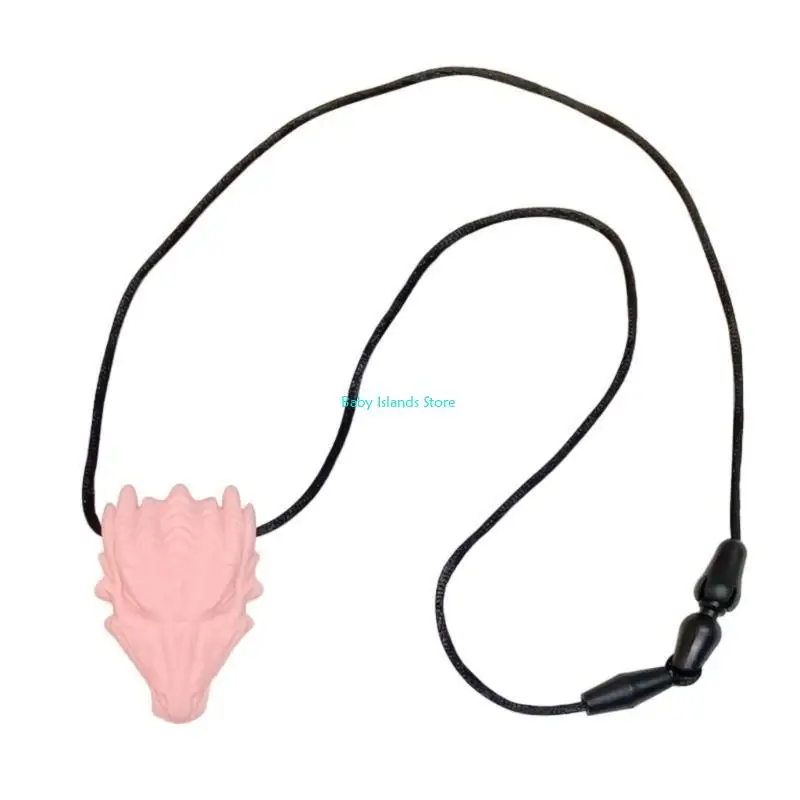 Collana masticabile in silicone K92D per dentizione del bambino lenitivo per bambini per bambini Dragon Drago Teether