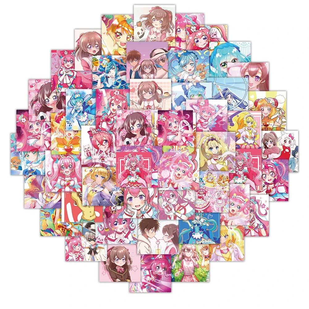 10/30/63pcs ragazze Pretty Cure adesivi Precure Anime Sticker estetica Laptop Notebook bagaglio valigia Kawaii Cartoon decalcomanie