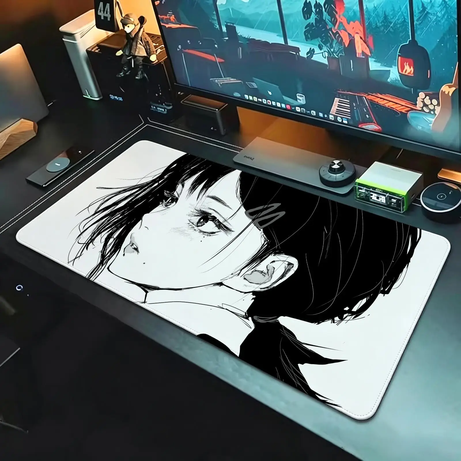anime Chainsaw ManXXL Anime Gaming Mouse Pad,Stitched Wear‑Resistant Edge,Smooth Non‑Slip Mat for Desktop & Laptop Games