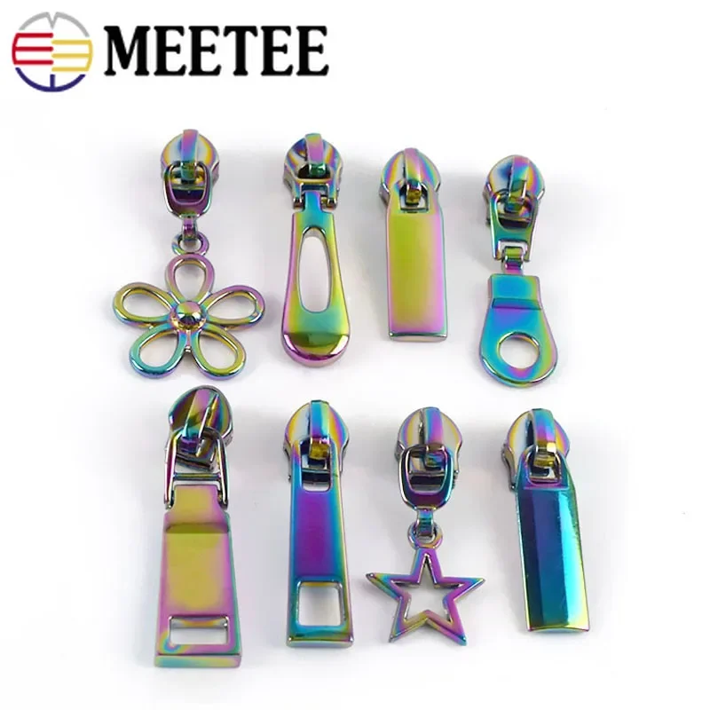 10Pcs Decorative Zipper Puller Rainbow Slider for 5# Nylon Zippers Bag Clothes Zip Pull Head Sewing Closures Repair Accessories