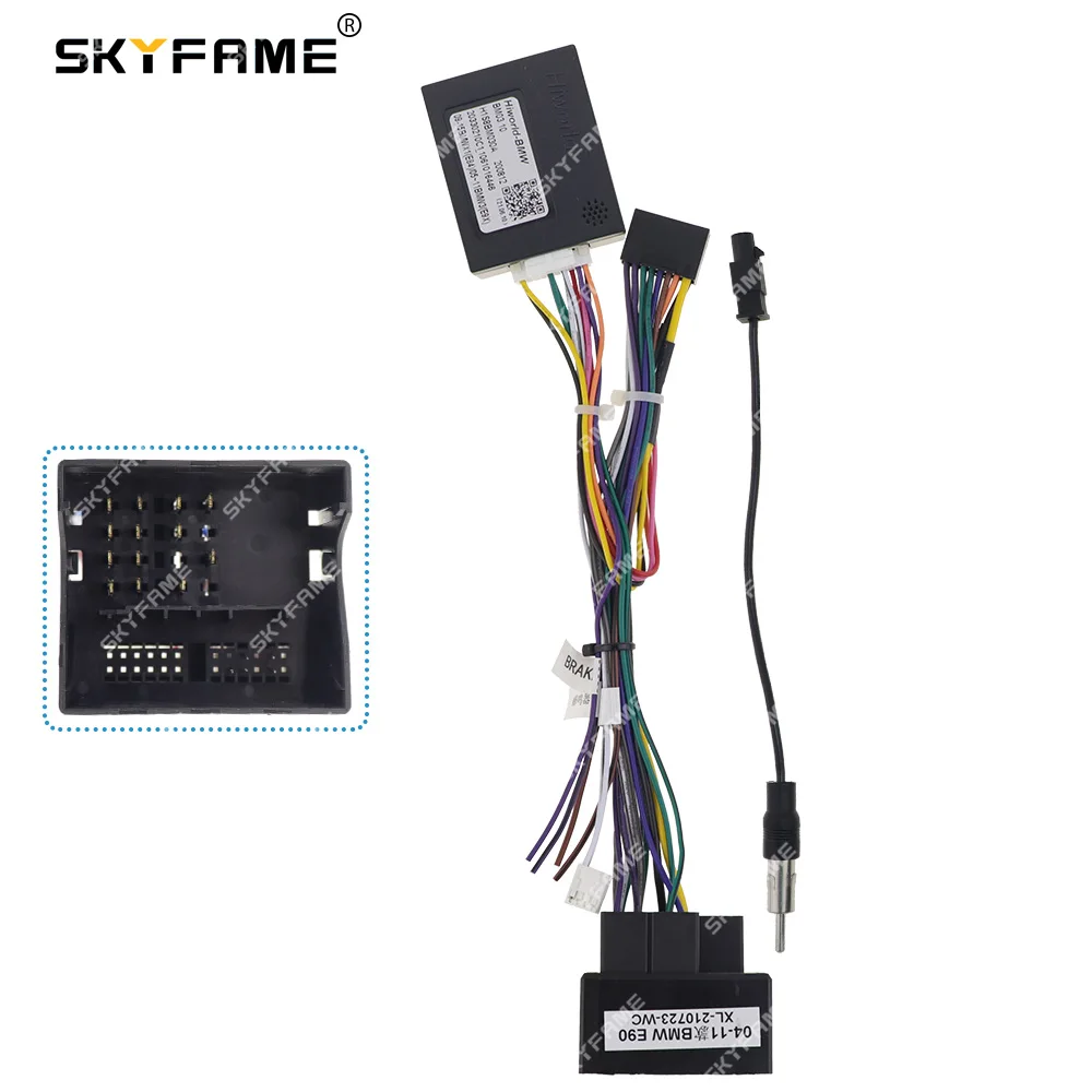 

SKYFAME 16Pin Car Wiring Harness Android Radio Power Cable Canbus Box Decoder For BMW 3 Series E90 E91 E92 M3 X1 E84 BM03.10