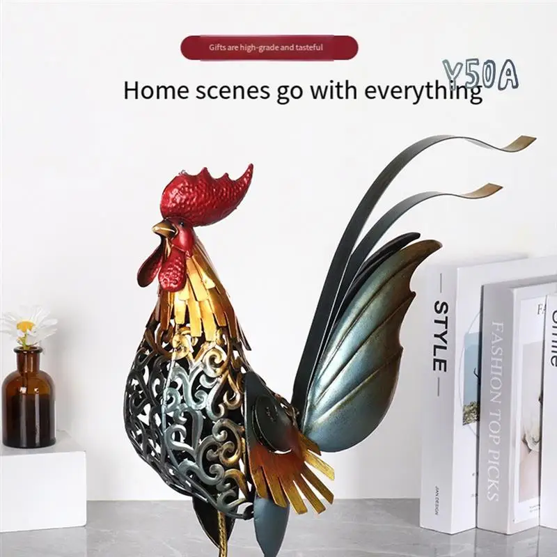 

Y50A-Metal Rooster Decor Chicken Statues For Yard Ornaments Yard Chicken Decoration Outdoor Garden Statues