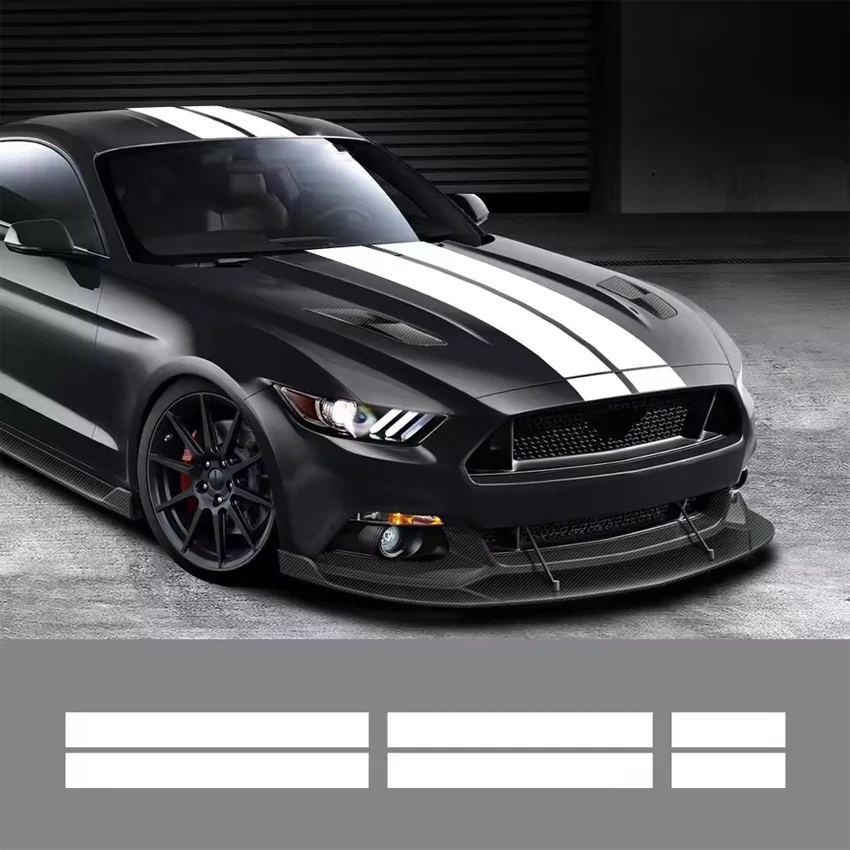 For Ford Mustang GT500 GT350 GT Car Hood Bonent Roof Tail Stickers Auto Vinyl Decor Decals Stripes Style Kits Accessories