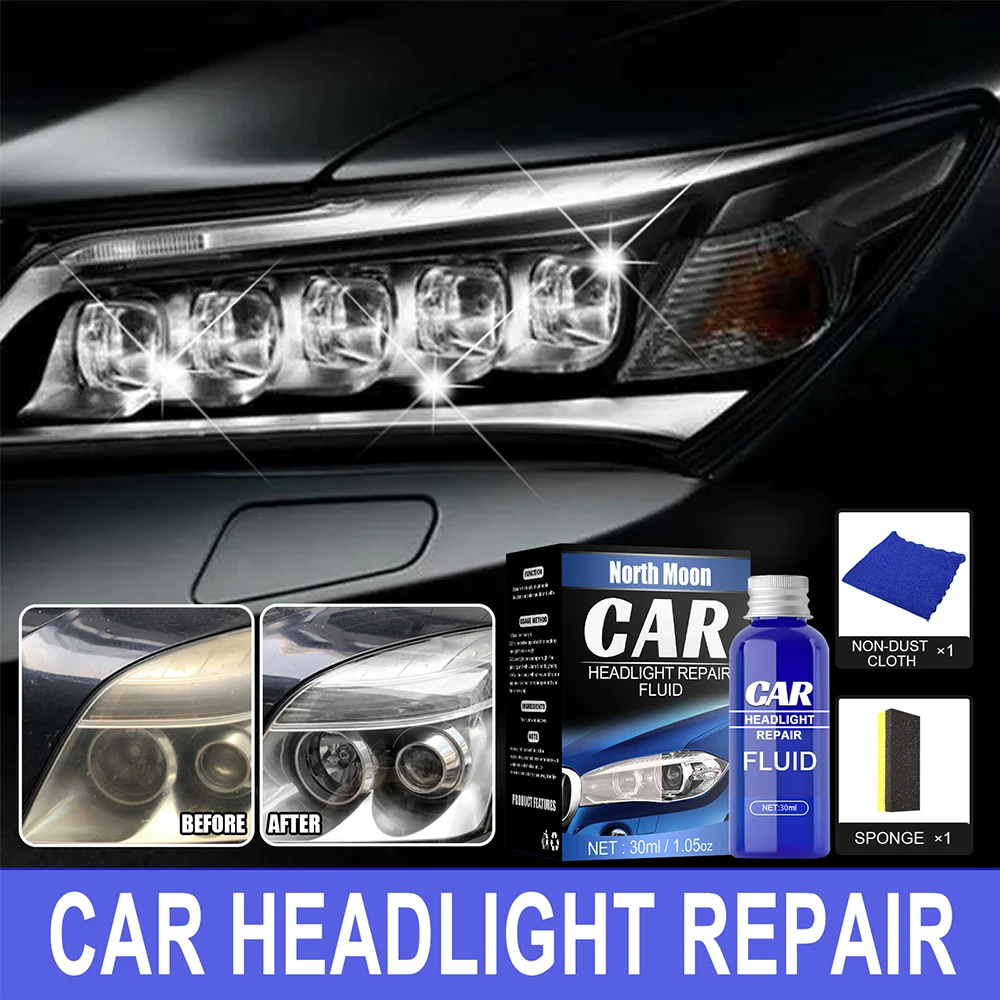 Car Headlight Restoration Polishing Kits Headlamp Scratch Remover Repair Cleaning Paste Remove Oxidation Headlight Polish Liquid