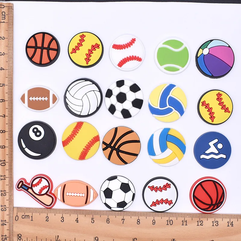 ball games sport Shoe buckles Charms vallyball soccor football basketball golf for Clogs Sandals Decoration Accessories boy man