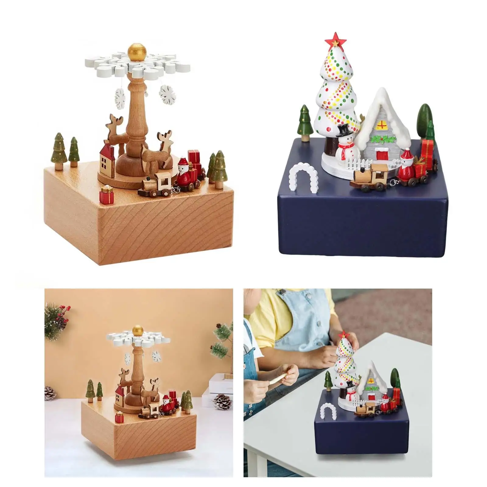 

Деревянные заводные музыкальные шкатулки Play Melody для настольного орнамента, домашнего декора