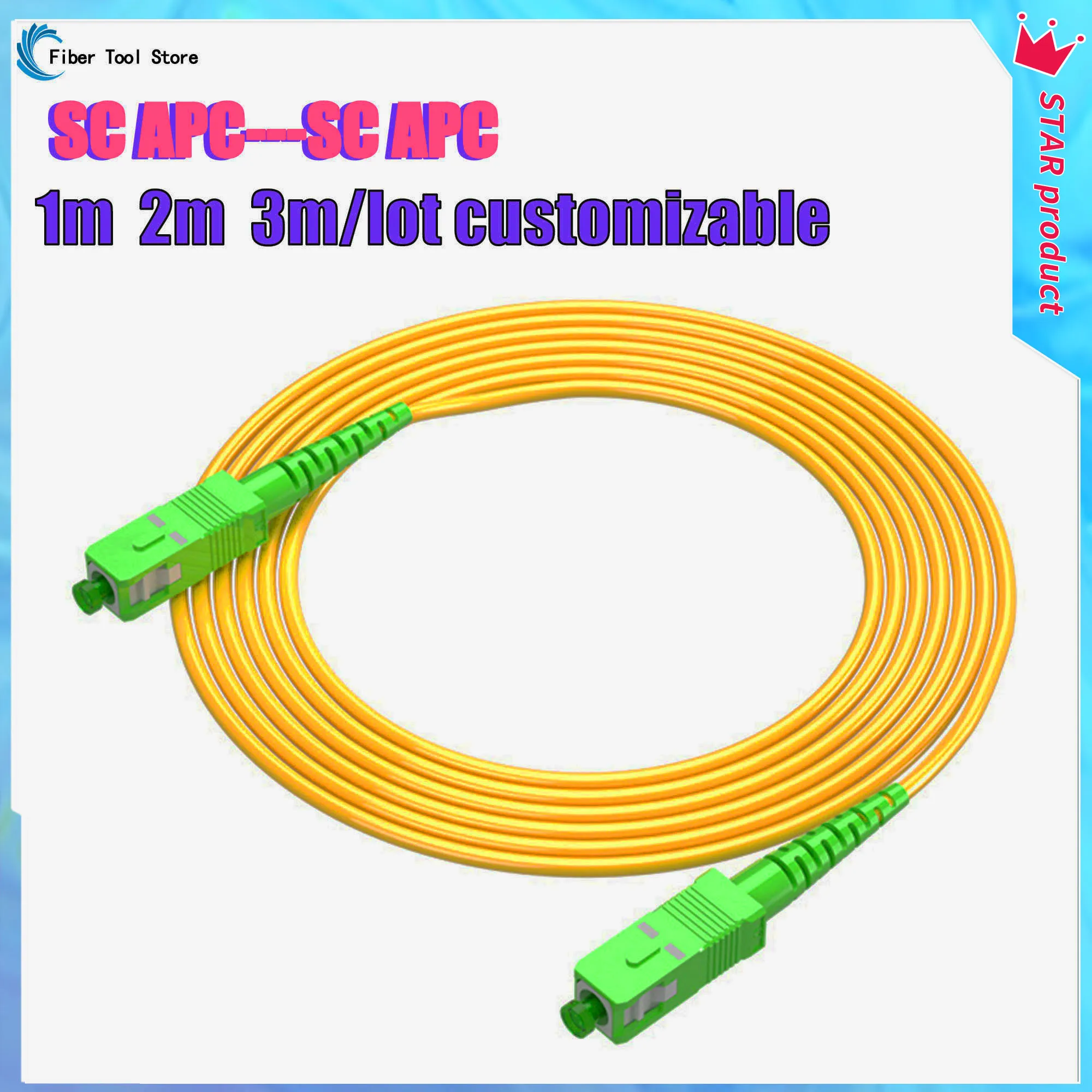 

Патч-корд оптоволоконный SC 1 м, 3 м, 5 м, одномодовый FTTH волоконно-оптический джампер, Кабель SC/APC-SC/APC, патч-корд, оптоволоконный кабель